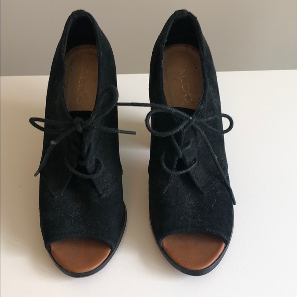 Aldo suede lace up booties.